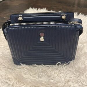 New Fendi shoulder bag in a soft lamb skin, blue color.